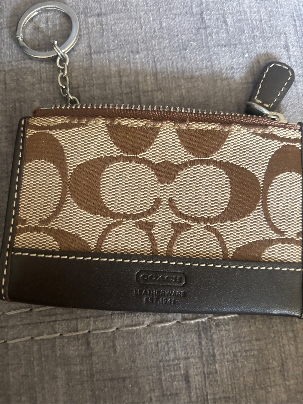 Coach Signature Jacquard Tote Bag Brown + Matching Mini Skinny Wallet 2008 Y2K - Picture 8 of 13